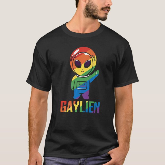 T-shirt Gaylien Gay Alien Fierté Astronaut Lgbt Arc-en-cie (Devant)
