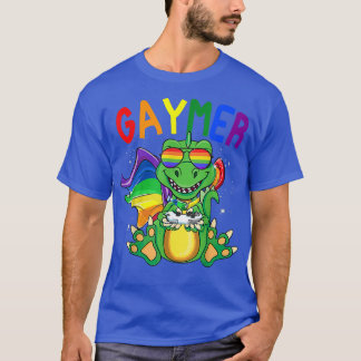 T-shirt Gaymer Dinosaur Jeu LGBT Gamer Pride Mois 