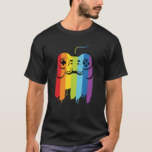T-shirt Gaymer Gamer Gaymer Gaymer Moderne contrôleur arc- (Devant)