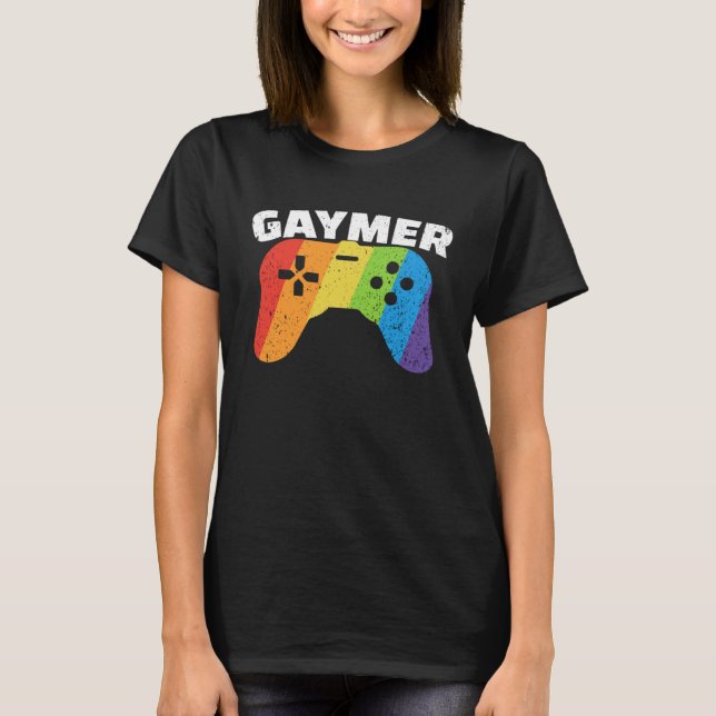 T-shirt GayMer Gay Flag In Controler LGBT Gay transgender  (Devant)