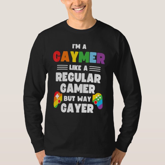 T-shirt Gaymer Gay Gamer Lgbt Pride contrôleur arc-en-ciel (Devant)