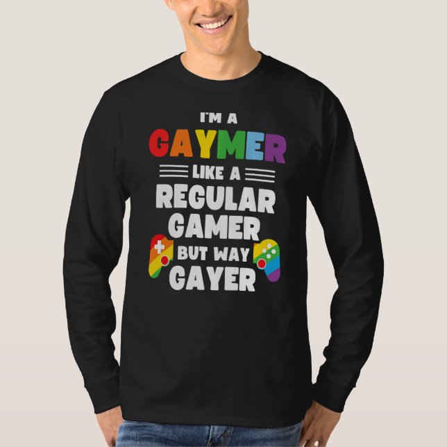 T-shirt Gaymer Gay Gamer Lgbt Pride contrôleur arc-en-ciel (Devant)
