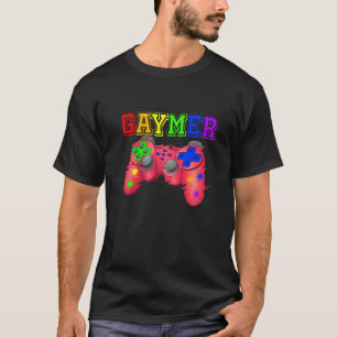 T-shirt Gaymer Gay Lesbian Video Gamer Rainbow Pride drape
