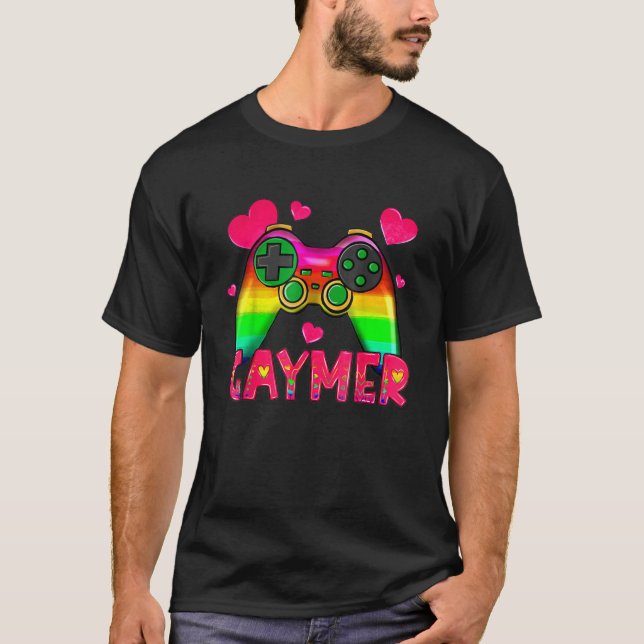 T-shirt Gaymer Gay Pride Flag Lgbt Gamer Lgbtq Gaming Game (Devant)
