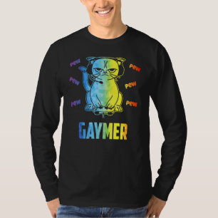 T-shirt Gaymer Lgbt Cat Pride Rainbow Video Game