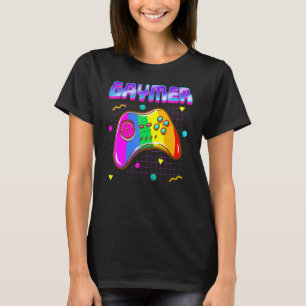 T-shirt Gaymer Lgbt Pride Gay 80s Gamer Rainbow Controller