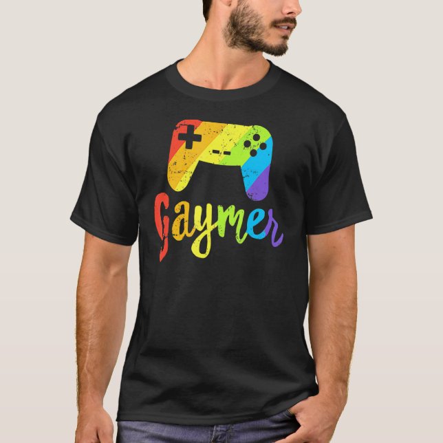 T-shirt Gaymer Lgbt Pride Gay Gamer Rainbow Controller Ga (Devant)