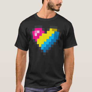 T-shirt Gaymer Lgbt Pride Rétro Pansexuel Gamer Pixel Hea