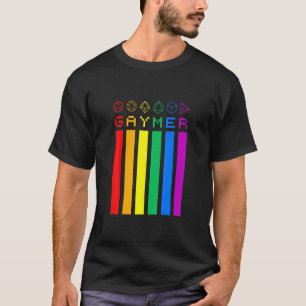 T-shirt Gaymer Rainbow Dice Dlag Lgbt Pride Gay Gamer