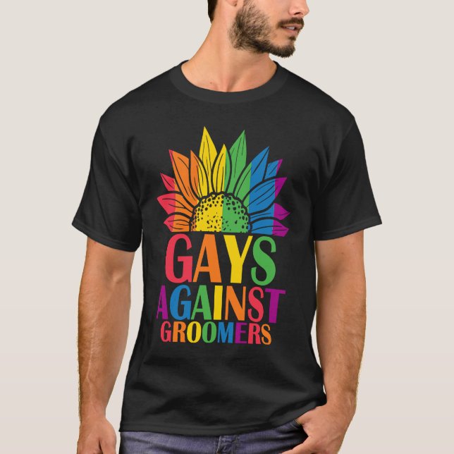 T-shirt Gays Against Groomers Gradien Groom Dogs Not Kids (Devant)