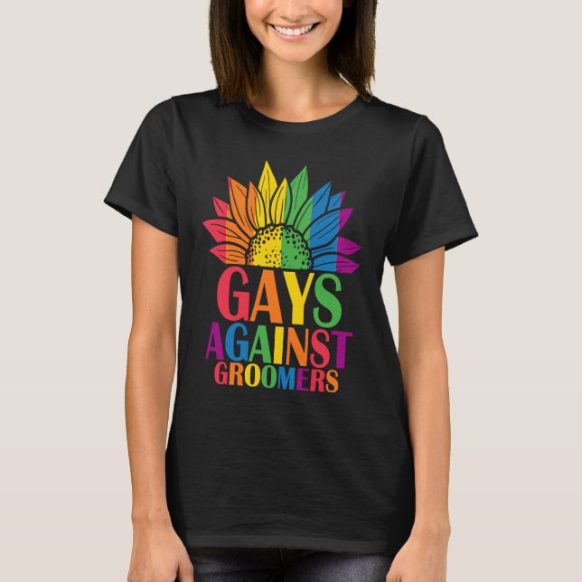 T-shirt Gays Against Groomers Gradien Groom Dogs Not Kids (Devant)