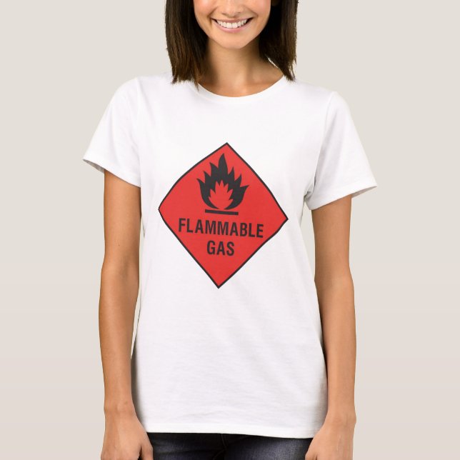 T-shirt Gaz inflammable - manipulez avec soin (Devant)
