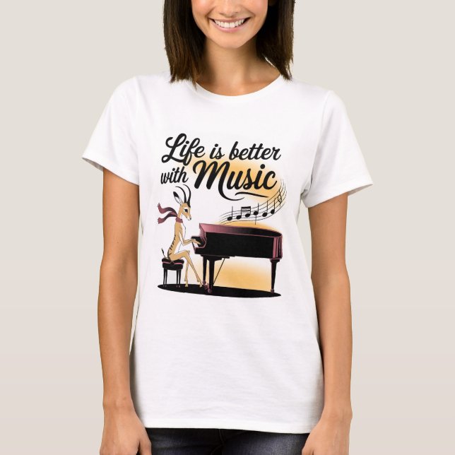 T-shirt gazelle piano (Devant)