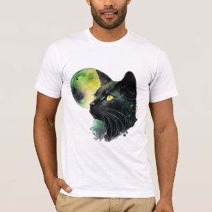T-shirt Gazon Lune - Chat Noir Mystique