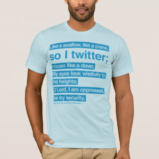 T-shirt gazouillement de bible (bleu)