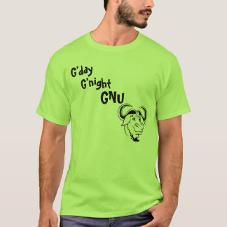 T-shirt G'day, G'night, GNOU