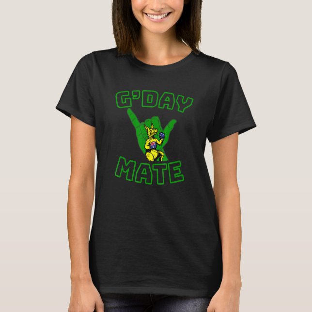 T-shirt Gday Mate Boxing Kangaroo Shaka (Devant)