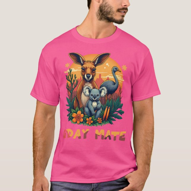 T-shirt G'Day Mate - Illustration de la faune australienne (Devant)