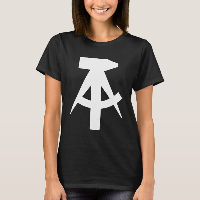 T-shirt GDR Marteau de drapeau et idée de boussole (Devant)