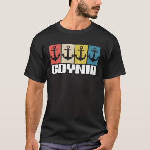 T-shirt Gdynia Ancre Mer Vintage Retro Gdynia