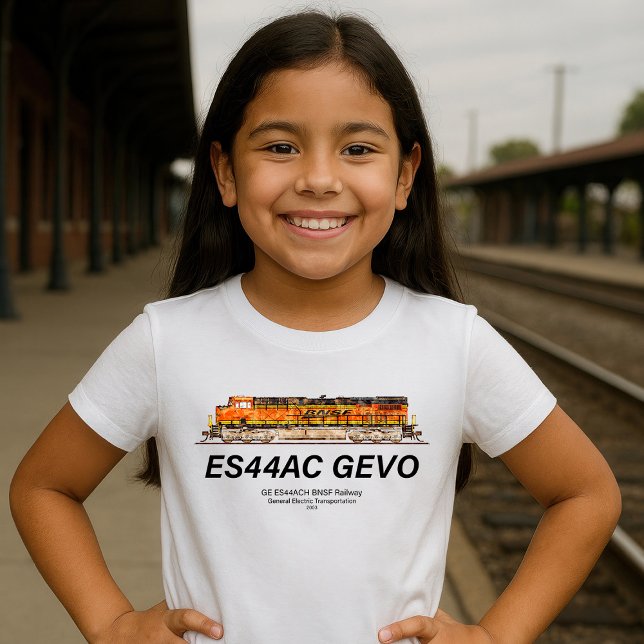 T-shirt GE ES44AC GEVO Locomotive. Train de marchandises B (GE ES44AC GEVO Locomotive. BNSF freight train. Girl Basic T-Shirt)