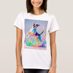 T-shirt Géant coloré heureux jouant chien drôle, splash