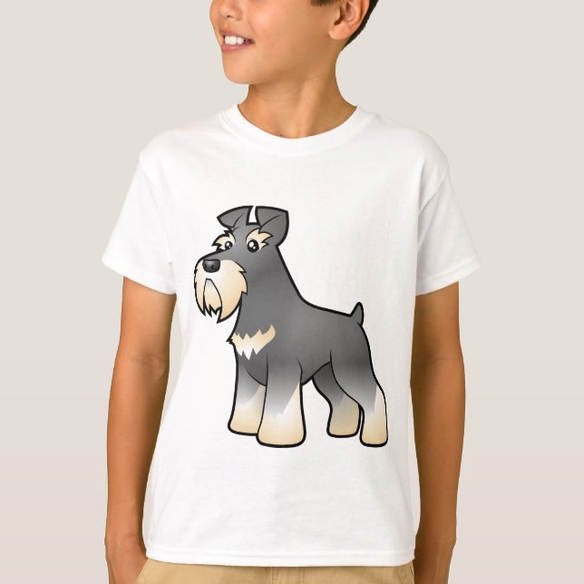 T-shirt Géant de dessin animé/Schnauzer standard/miniature (Devant)