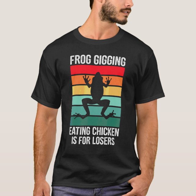 T-shirt Géant de grenouille mangeant du poulet est pour le (Devant)