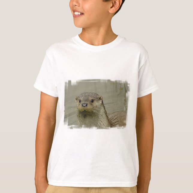 T-shirt géant de la jeunesse de loutre de rivière (Devant)