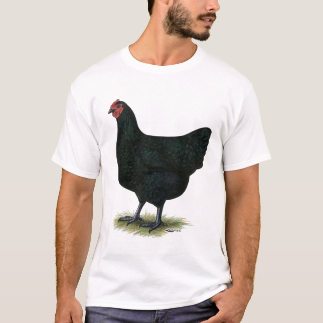 T-shirt Géant du Jersey :  Poule noire (Devant)