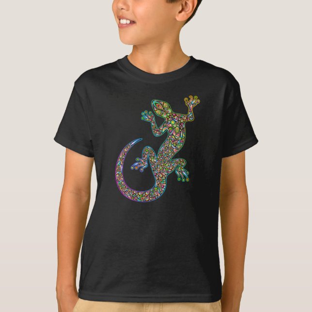 T-shirt Geck Gecko Psychedelic Design (Devant)