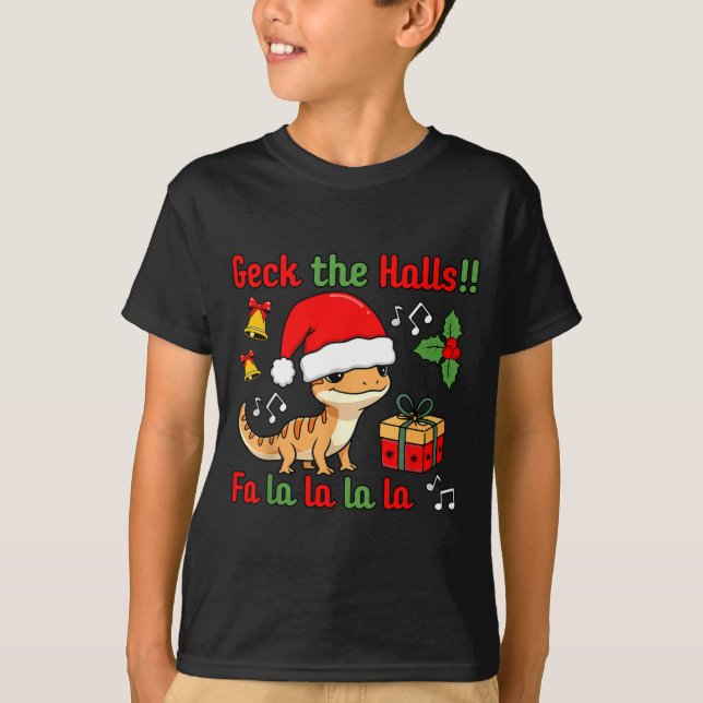 T-shirt Geck The Halls Leopard Gecko Christmas Pun Pet Own (Devant)