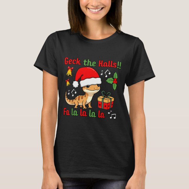T-shirt Geck The Halls Leopard Gecko Christmas Pun Pet Own (Devant)