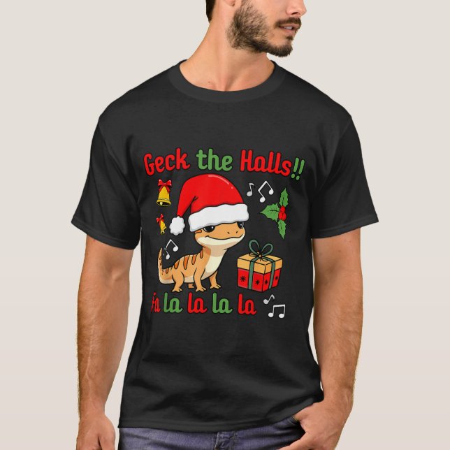 T-shirt Geck The Halls Leopard Gecko Christmas Pun Pet Own (Devant)