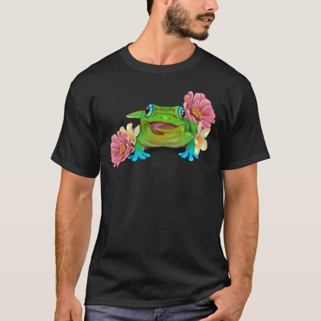 T-shirt Gecko avec fleurs (Devant)