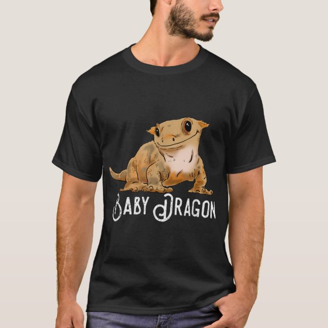 T-shirt Gecko Crested Souriant, Dessin Crestie Cute, Drago (Devant)