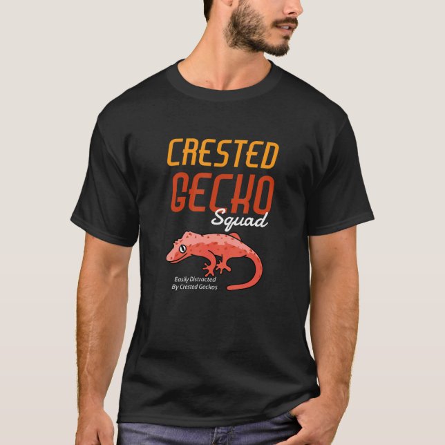 T-shirt Gecko Crested Squad Cute Lizard Exotic Reptile (Devant)