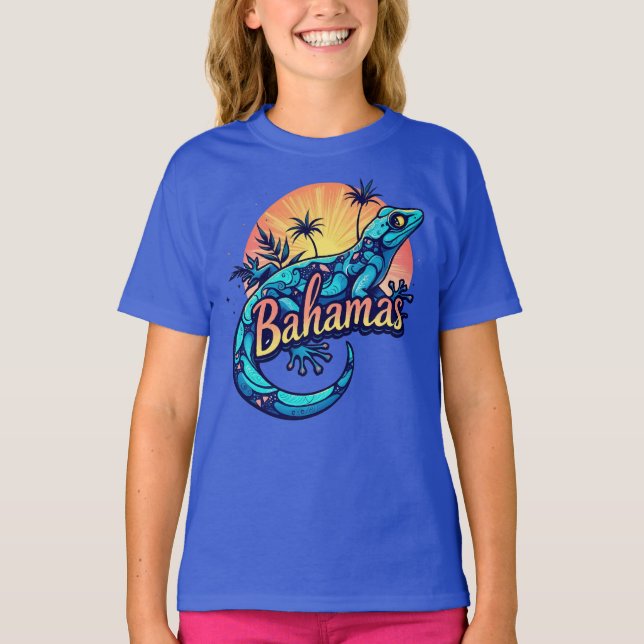 T-shirt Gecko des Bahamas Caraïbes (Devant)
