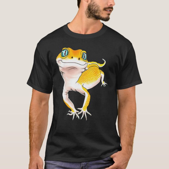 T-shirt Gecko Léopard  J'aime mon gecko Papa gecko (Devant)