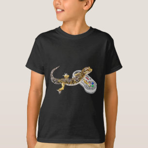 T-shirt Gecko léopard jouant au jeu vidéo lézard et reptil