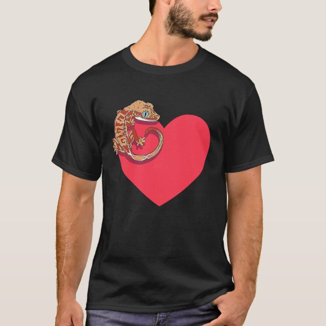 T-shirt Gecko Love Crested Gecko Lover Gecko Heart Cute Cr (Devant)