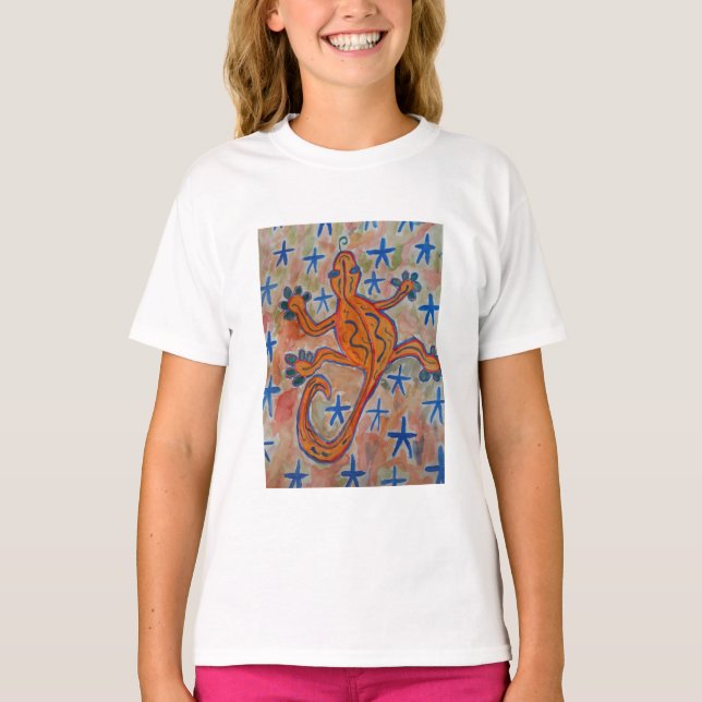 T-shirt Gecko Orange  (Devant)