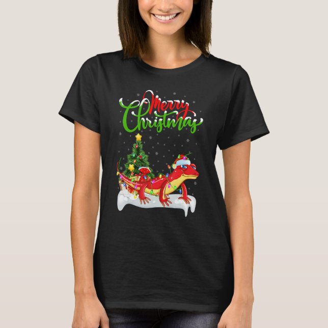 T-shirt Gecko   Xmas Decorations Santa Gecko Christmas (Devant)