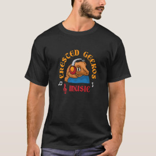 T-shirt Geckos et notes musicales Musicien Cute Crested Ge