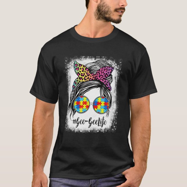T-shirt Gee-Gee Life Gee-Gee-Gee Life Bleached Rainbow Leo (Devant)