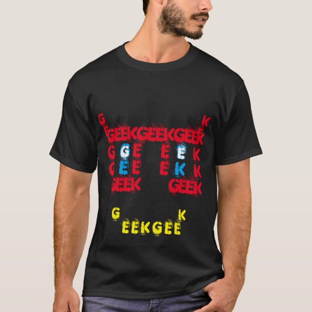 T-SHIRT GEEK AVEC VERRE (Devant)