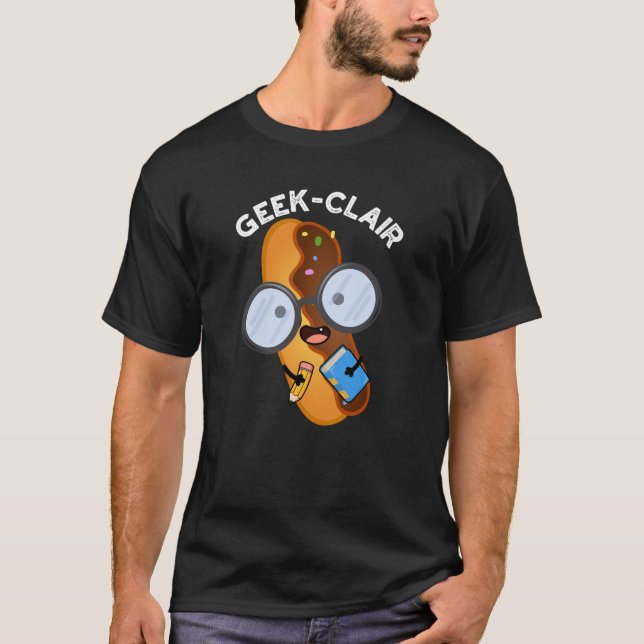 T-shirt Geek-clair Éclair Drôle Pun Fond Sombre (Devant)
