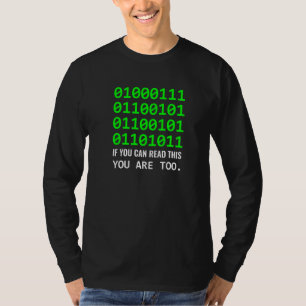 T-shirt Geek Computer Binary Code Software Developer