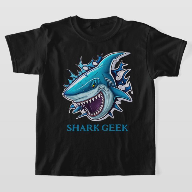 T-shirt Geek cool requin (Poser)