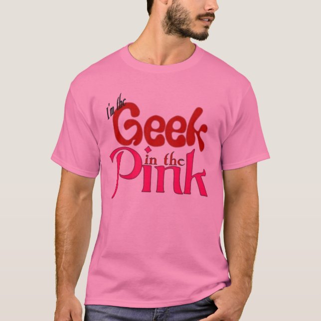 T-shirt Geek dans le rose (Devant)